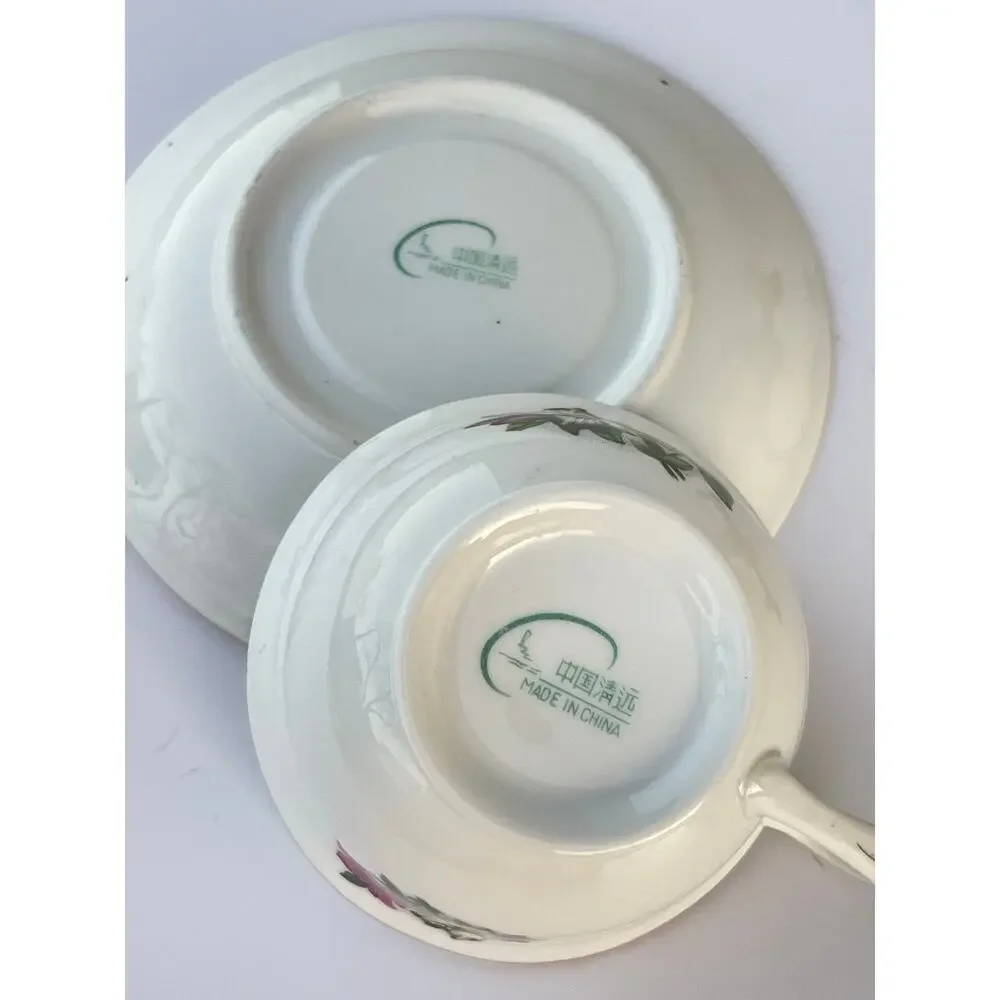 Vintage Floral Tea Cup And Saucer Made in China